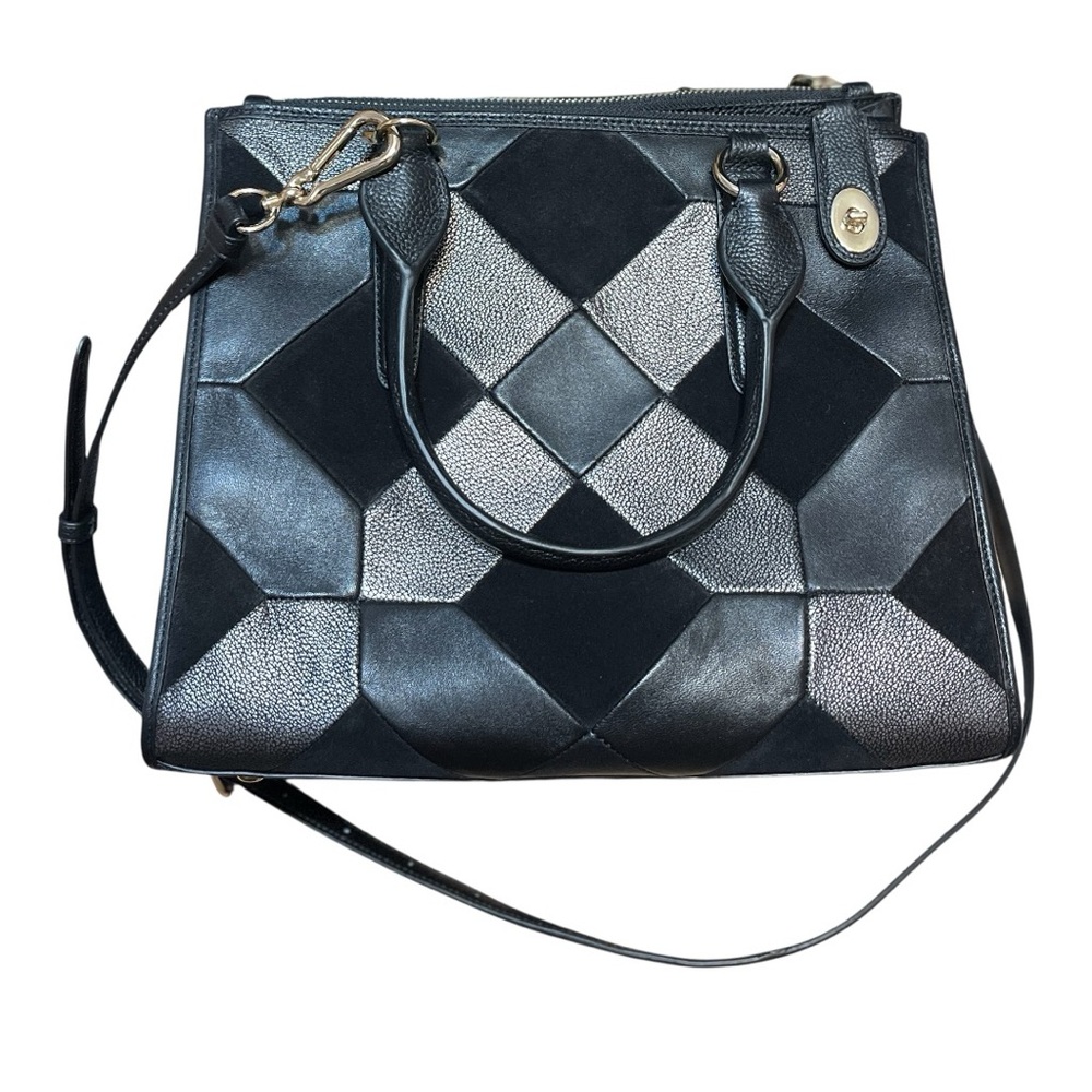 Coach Crosby Leather Patchwork Satchel Crossbody Bag Adjustable Strap Dust Cover - Picture 3 of 15